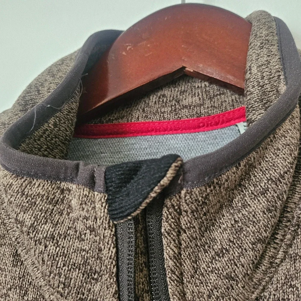Orvis Sweater Fleece Vest Brown Medium Full Zip Outdoor Gorpcore Hiking Layering